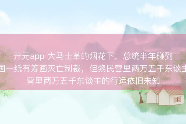 开元app 大马士革的烟花下，总统半年碰到五次蹙迫，合伙国一纸有筹画灭亡制裁，但黎民营里两万五千东谈主的行运依旧未知