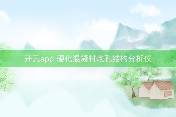 开元app 硬化混凝村炮孔结构分析仪