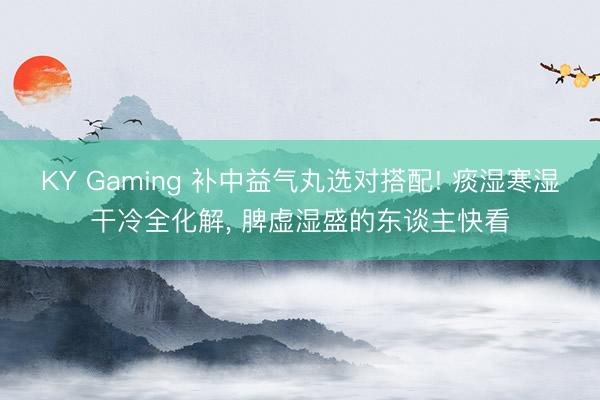 KY Gaming 补中益气丸选对搭配! 痰湿寒湿干冷全化解， 脾虚湿盛的东谈主快看
