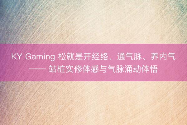 KY Gaming 松就是开经络、通气脉、养内气—— 站桩实修体感与气脉涌动体悟