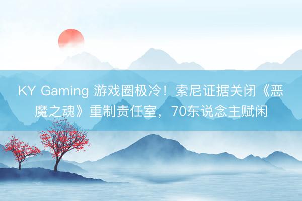 KY Gaming 游戏圈极冷!索尼证据关闭《恶魔之魂》重制责任室,70东说念主赋闲