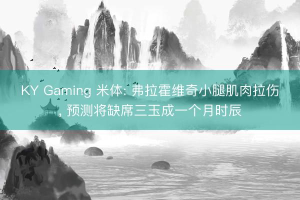 KY Gaming 米体: 弗拉霍维奇小腿肌肉拉伤, 预测将缺席三玉成一个月时辰