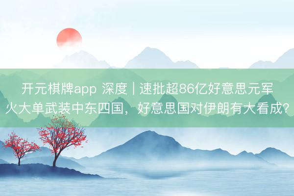 开元棋牌app 深度 | 速批超86亿好意思元军火大单武装中东四国，好意思国对伊朗有大看成？