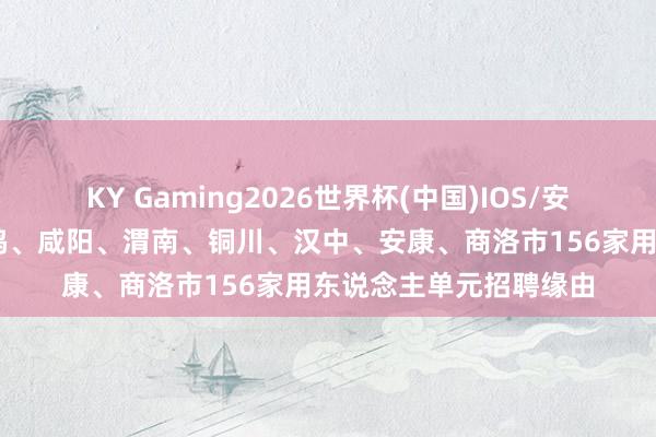 KY Gaming2026世界杯(中国)IOS/安卓官方下载 西安、宝鸡、咸阳、渭南、铜川、汉中、安康、商洛市156家用东说念主单元招聘缘由