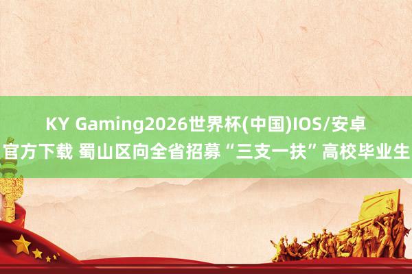 KY Gaming2026世界杯(中国)IOS/安卓官方下载 蜀山区向全省招募“三支一扶”高校毕业生