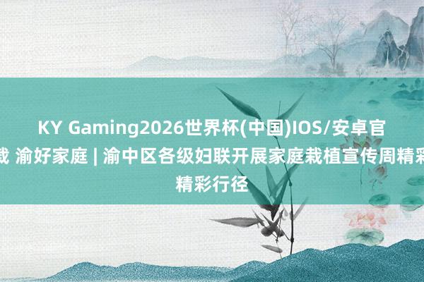 KY Gaming2026世界杯(中国)IOS/安卓官方下载 渝好家庭 | 渝中区各级妇联开展家庭栽植宣传周精彩行径