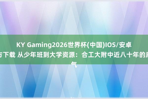 KY Gaming2026世界杯(中国)IOS/安卓官方下载 从少年班到大学资源：合工大附中近八十年的底气
