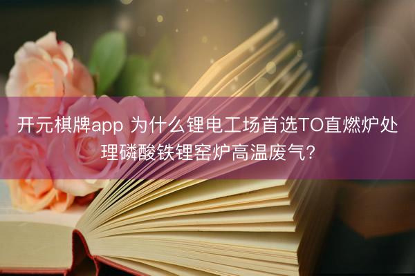 开元棋牌app 为什么锂电工场首选TO直燃炉处理磷酸铁锂窑炉高温废气?