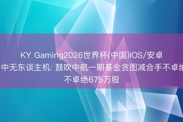 KY Gaming2026世界杯(中国)IOS/安卓官方下载 中无东谈主机: 鼓吹中航一期基金贪图减合手不卓绝675万股