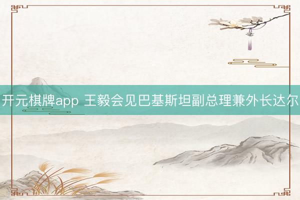 开元棋牌app 王毅会见巴基斯坦副总理兼外长达尔
