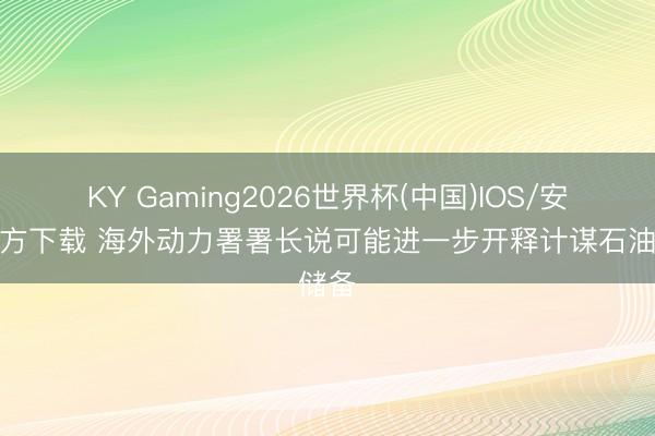 KY Gaming2026世界杯(中国)IOS/安卓官方下载 海外动力署署长说可能进一步开释计谋石油储备