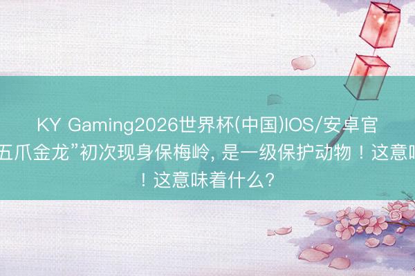 KY Gaming2026世界杯(中国)IOS/安卓官方下载 “五爪金龙”初次现身保梅岭, 是一级保护动物 ! 这意味着什么?
