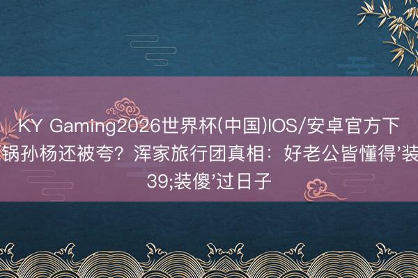 KY Gaming2026世界杯(中国)IOS/安卓官方下载 秦昊甩锅孙杨还被夸？浑家旅行团真相：好老公皆懂得'装傻'过日子